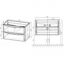 Комплект мебели дуб винтаж 100 см Vincea Paola VMC-2P100VO + VCB-2VP100W + VLM-2A100
