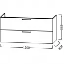 Тумба белый матовый 120 см Jacob Delafon Odeon Rive Gauche EB2525-R7-M49