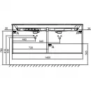 Тумба белый 140 см Jacob Delafon Odeon Rive Gauche EB2526-R6-N18