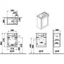 Тумба с раковиной темно-синий матовый 45 см L Vitra Root Classic 68608