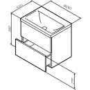 Тумба с раковиной белый глянец 61 см Am.Pm Gem M90FHX06022WG + M90WCC0602WG