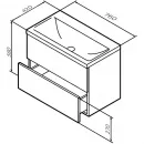 Тумба с раковиной белый глянец 76 см Am.Pm Gem M90FHX07522WG + M90WCC0752WG
