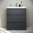 Тумба с раковиной графит матовый 76 см Am.Pm Gem S M91FSX0752GM + M90WCC0752WG