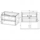 Комплект мебели дуб винтаж 79,4 см Vincea Vico VMC-2V800VO + VCB-2VP800G + VLM-2N700+