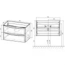 Комплект мебели темное дерево 79,4 см Vincea Paola VMC-2P800RW + VCB-2VP800W + VLM-2A800