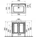Тумба с раковиной серый матовый 79,5 см Vitra Valarte 62154