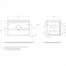 Тумба Beton 79,6 см Cezares Molveno MOLVENO-80-2C-SO-BET