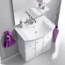Комплект мебели белый глянец 87 см Aqwella Barcelona Lux BA0108K + 4620008197357 + Ba.02.08