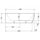 Акриловая ванна 180x80 см L Duravit DuraSquare 700427000000000