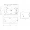 Акриловая ванна 150x78 см L Abber AB9257-1.5 L