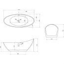 Акриловая ванна Abber AB9233 183,5x78,5 см, отдельностоящая, белый
