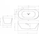 Акриловая ванна 170x78 см L Abber AB9258-1.7 L