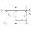 Акриловая ванна 160x70 см L Duravit P3 Comforts 700371000000000