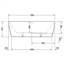 Акриловая ванна Duravit DuraSquare 700430000000000 185x85 см, отдельностоящая, белый
