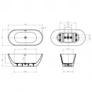 Акриловая ванна BelBagno Uno BB701-1600-730-K 160x73 см, отдельностоящая, белый