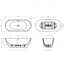 Акриловая ванна BelBagno Uno BB701-1700-750-K 170x75 см, отдельностоящая, белый