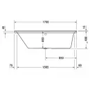 Акриловая ванна 170x70 см L Duravit P3 Comforts 700373000000000
