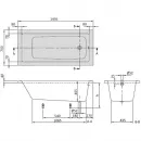 Акриловая ванна 149,5x70 см Villeroy & Boch Targa Plus Mono UBA150NES2V01+U99740000