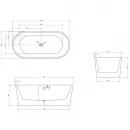 Акриловая ванна Abber AB9209MW 170x80 см, отдельностоящая, белый матовый