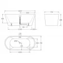 Акриловая ванна BelBagno BB71-1600 160x75 см, отдельностоящая, белый