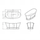 Акриловая ванна BelBagno BB33-CF36 168x78 см, отдельностоящая, серый матовый