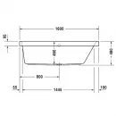 Акриловая ванна 160x70 см R Duravit Happy D.2 700309000000000
