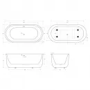 Акриловая ванна BelBagno BB709-1700-780 170,5x78 см, отдельностоящая, белый