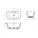 Акриловая ванна 140x75 см BelBagno BB710-1400-750