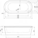 Акриловая ванна Cezares Metauro METAURO-Central-180-80-40-W37 180x80 см, отдельностоящая, белый