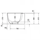 Акриловая ванна 185x95 см L Duravit Luv 700431000000000
