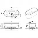 Акриловая ванна VitrA Geo 65370006000 170x80 см, отдельностоящая, белый