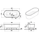 Акриловая ванна VitrA Geo 65380006000 180x80 см, отдельностоящая, белый