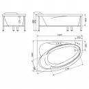 Акриловая ванна 149,5x104 см L BelBagno BB106-150-105-L