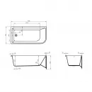 Акриловая ванна 150x73 см L BelBagno BB712-1500-730-L