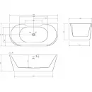 Акриловая ванна 150x80 см Abber AB9296-1.5