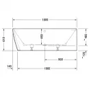 Акриловая ванна 180x80 см R Duravit DuraSquare 700428000000000