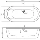 Акриловая ванна BelBagno BB12-1775 177,5x80,5 см, отдельностоящая, белый