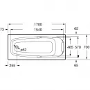 Акриловая ванна 170x70 см с отверстиями для ручек Roca Sureste ZRU9302769