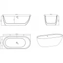 Акриловая ванна BelBagno BB203-1800-830 180x82 см, отдельностоящая, белый