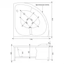 Акриловая ванна 119,4x119,4 см Aquanet Fregate 00205488