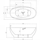 Акриловая ванна Abber AB9207 165x80 см, отдельностоящая, белый