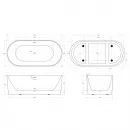 Акриловая ванна BelBagno BB411-1700-800-MATT 170x80 см, отдельностоящая, белый матовый