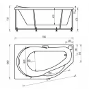 Акриловая ванна 170x100 см правая Aquatek Таурус TAR170-0000147