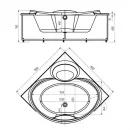 Акриловая ванна 150x150 см Aquatek Эпсилон EPS150-0000004