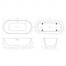 Акриловая ванна BelBagno BB415-1700-800 170x79,5 см, отдельностоящая, белый