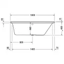 Акриловая ванна 160x70 см R Duravit P3 Comforts 700372000000000