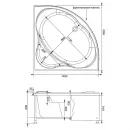 Акриловая ванна 140x140 см Aquanet Palau 00205535