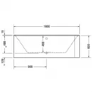 Акриловая ванна 180x80 см L Duravit P3 Comforts 700379000000000