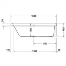 Акриловая ванна 160x70 см L Duravit Happy D.2 700308000000000