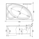 Акриловая ванна 149,8x100 см правая Aquanet Mayorca 00205438